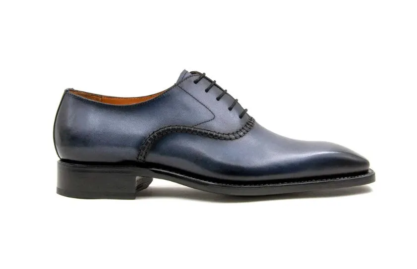 "Daniel" Burnished Calfskin Lace-Up Oxford Grey