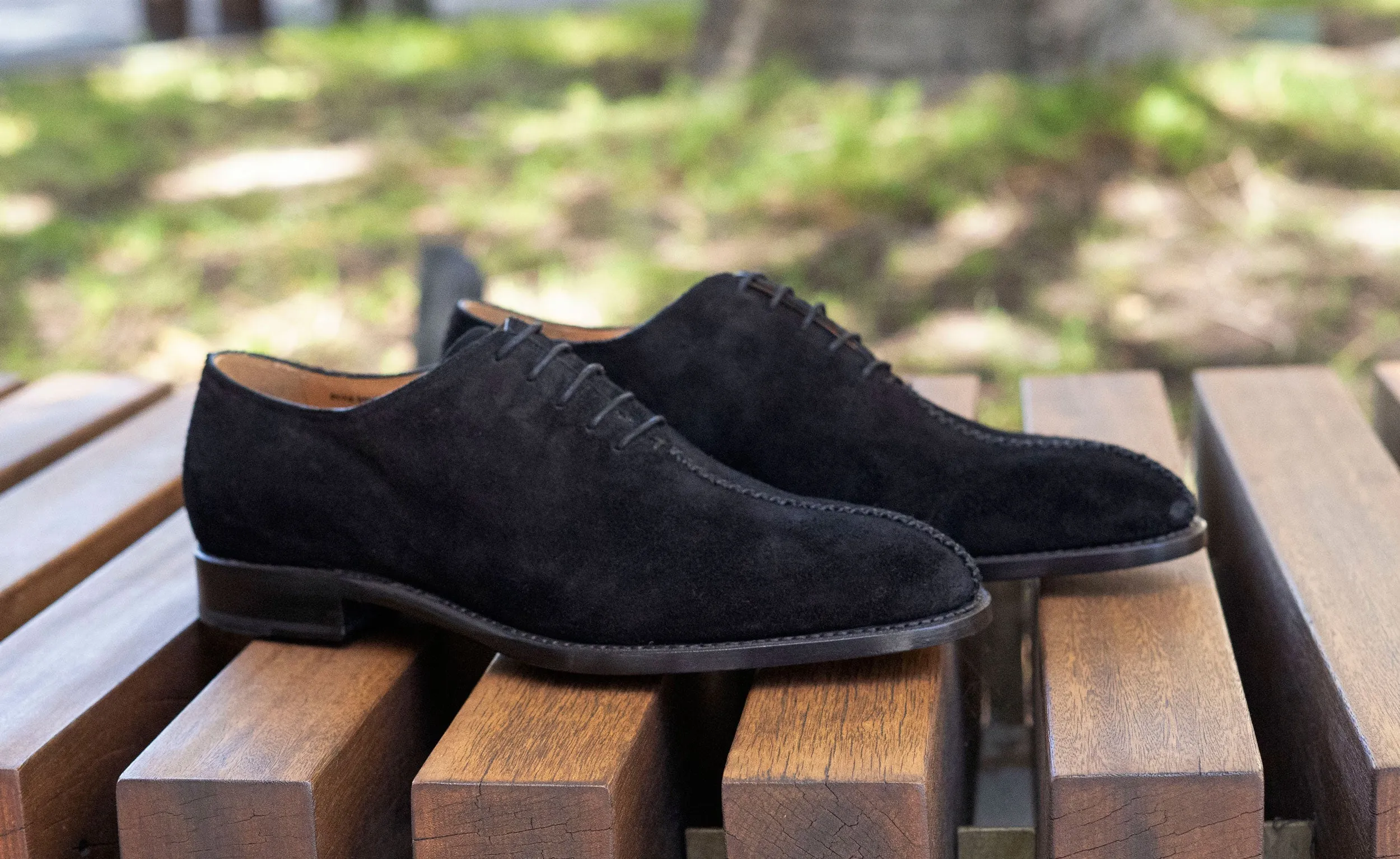 "Derrick" Suede Lace-Up Oxford Black