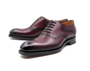 "Hudson" Burnished Calfskin Lace-Up Oxford Burgundy