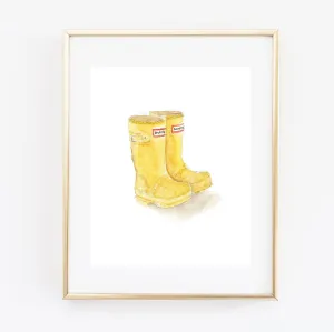 rainboots art print