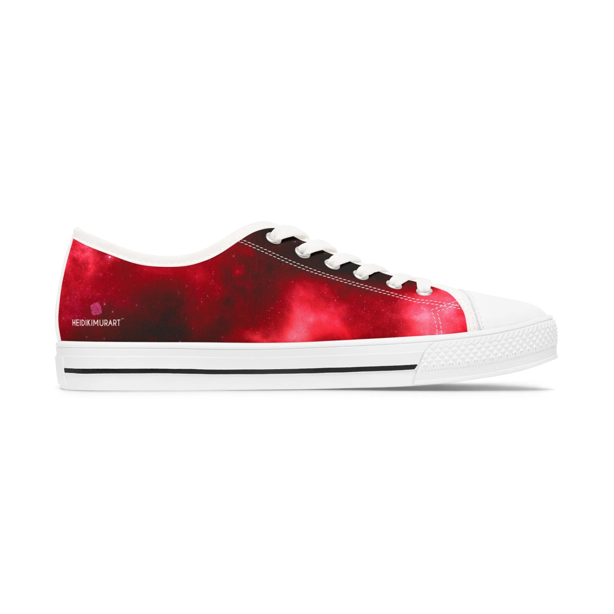 Red Galaxy Space Women's Sneakers, Galaxy Print Best Women's Low Top Canvas Sneakers (US Size: 5.5-12)