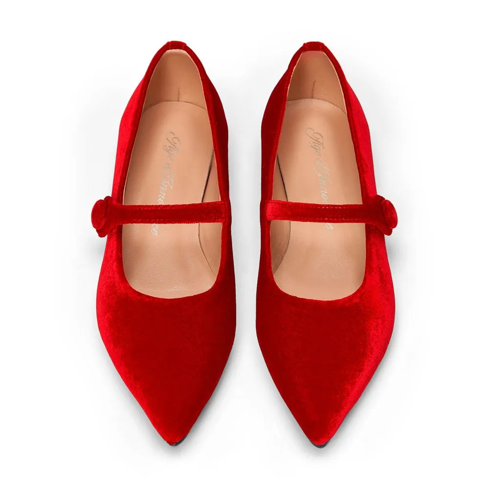 Thea Velvet Red