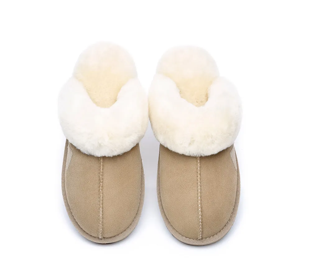 UGG Slippers Women Men Premium Sheepskin Wool House Slippers Muffin