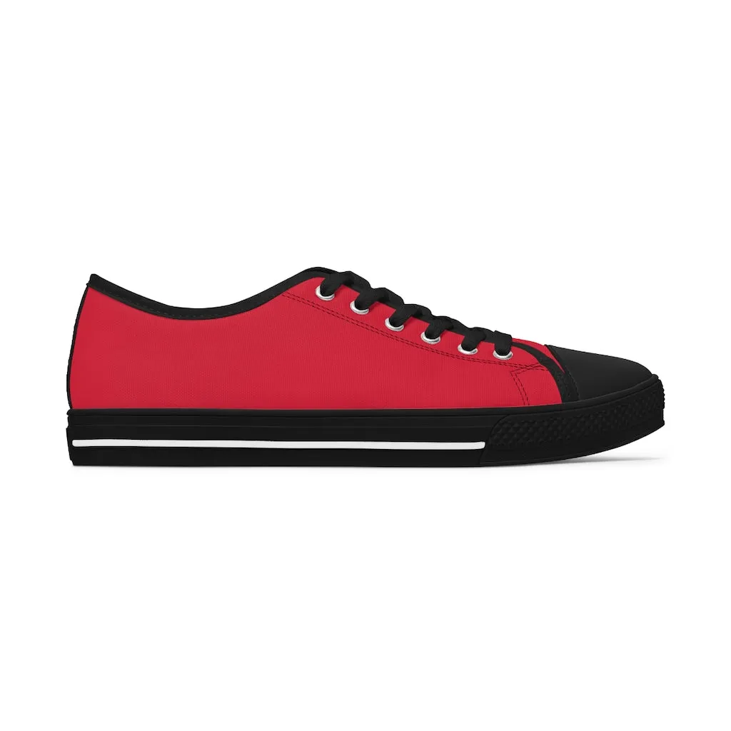 Wine Red Color Ladies' Sneakers, Solid Color Women's Low Top Sneakers (US Size: 5.5-12)