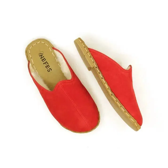 Women's Sheepskin Slippers Red