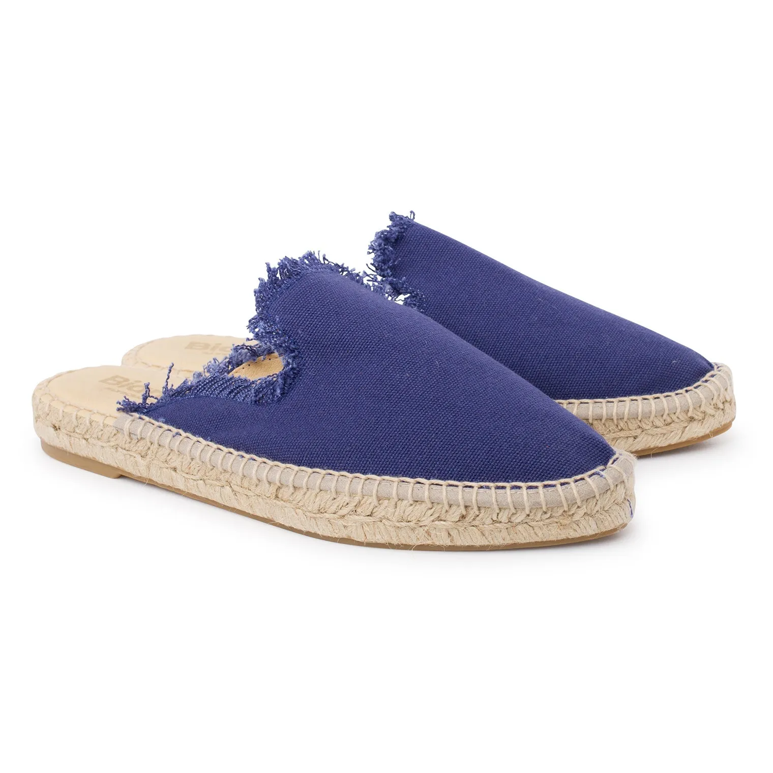 Zaragoza Canvas Espadrille Mule Slides - Navy